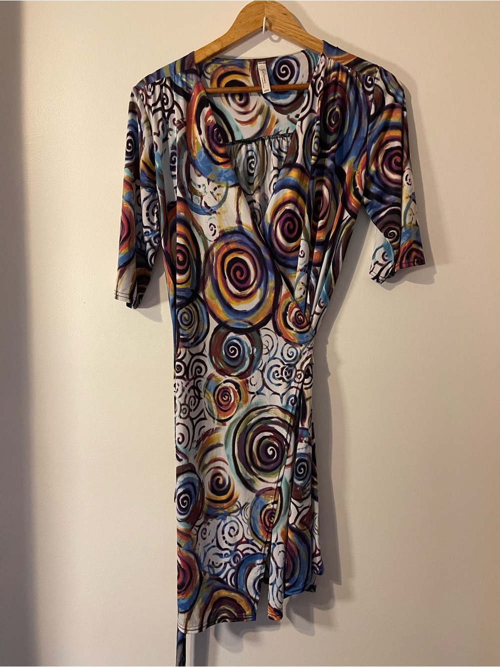Gilmour Vancouver Abstract Swirl Stretch Wrap Dress M